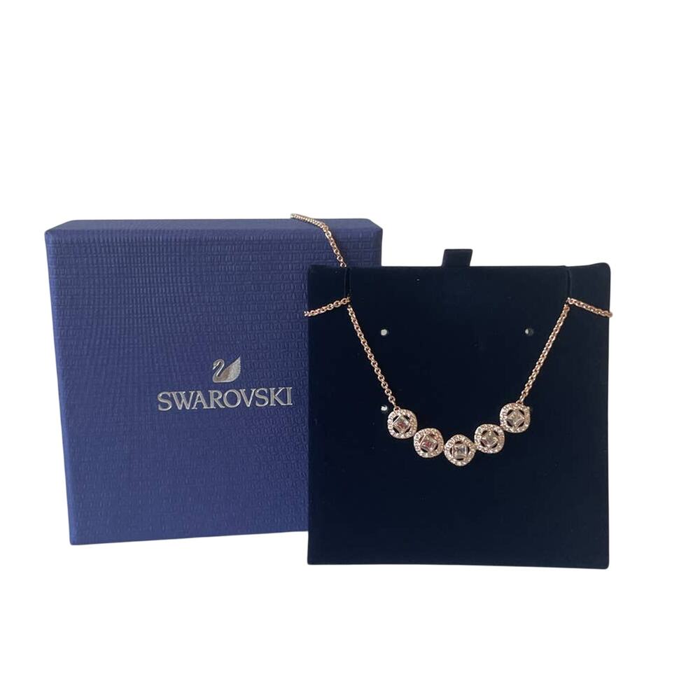 Swarovski Angelic necklace Square cut, White, Rose gold-tone plated